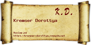 Kremser Dorottya névjegykártya